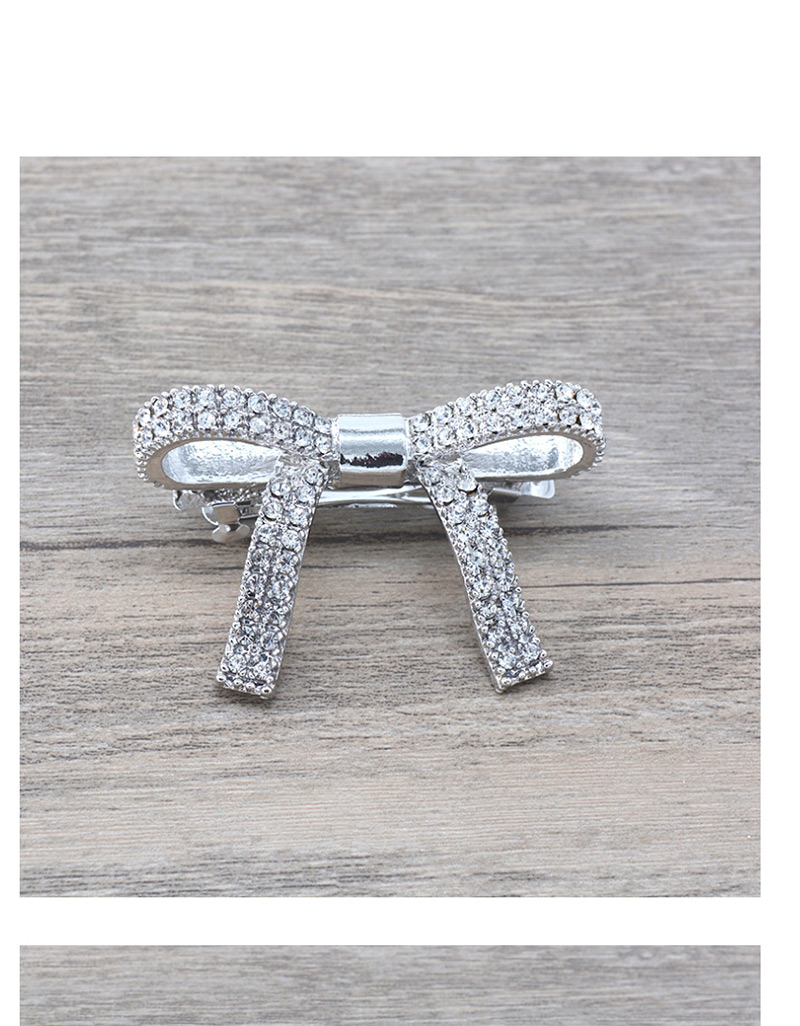 Fashion Silver Flash Diamond Bow Hair Clip,Hairpins