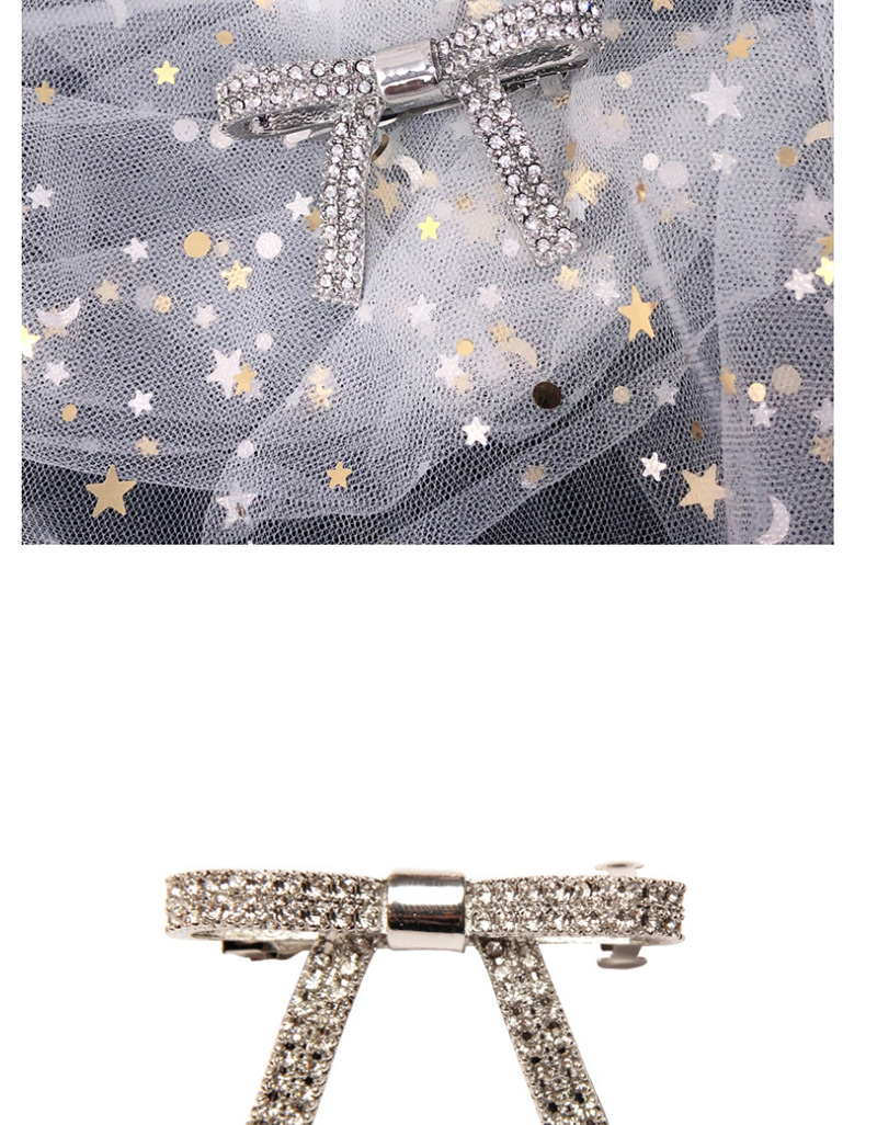Fashion Silver Flash Diamond Bow Hair Clip,Hairpins