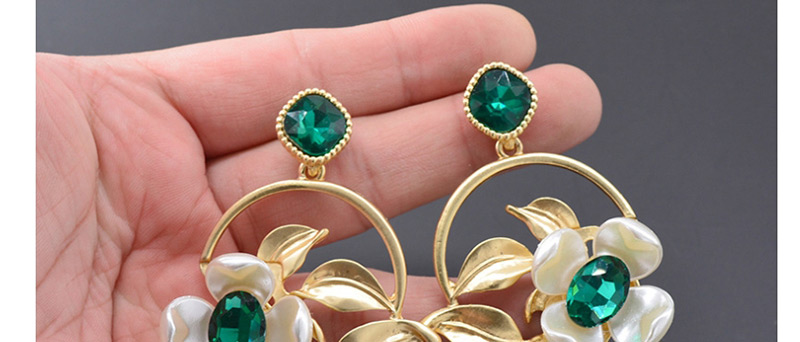 Fashion Green Glass Horse Eye Stud Earrings,Drop Earrings