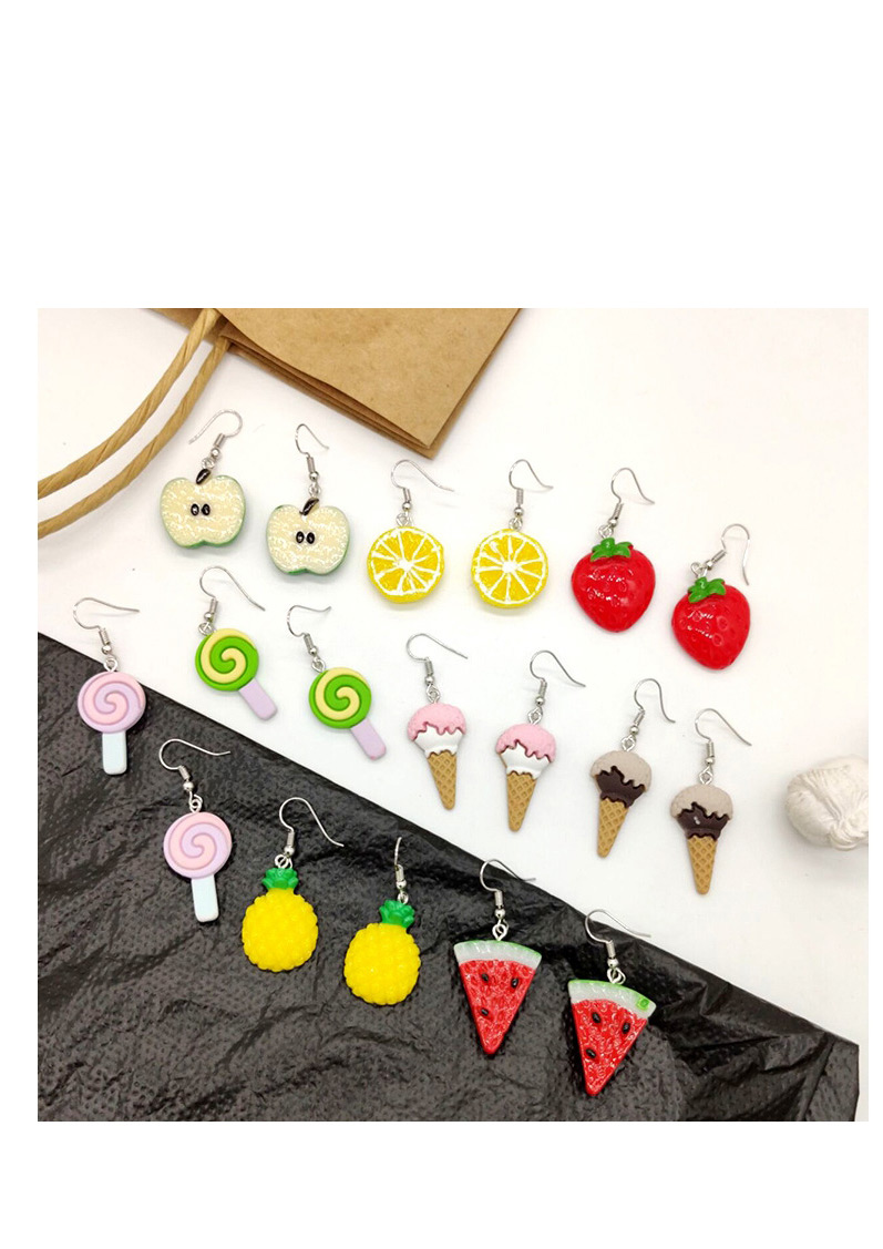 Fashion Lollipop Green Fruit Ice Cream Earrings,Drop Earrings