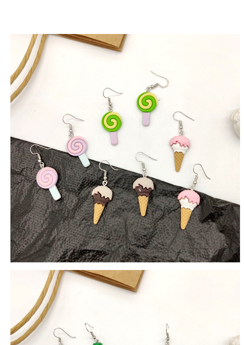 Fashion Lollipop Green Fruit Ice Cream Earrings,Drop Earrings
