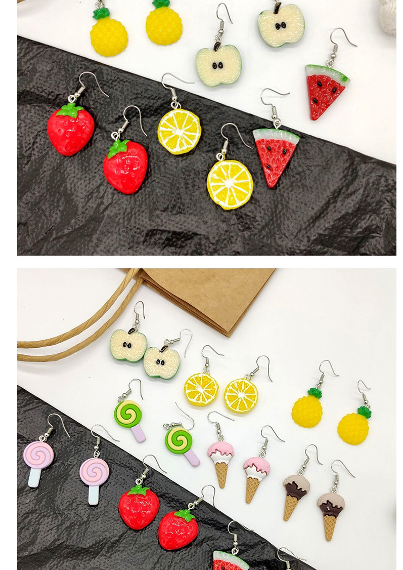 Fashion Apple Yellow Fruit Ice Cream Earrings,Drop Earrings