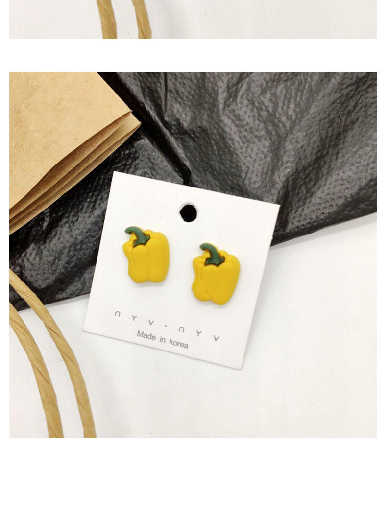 Fashion Corn Yellow  Silver Needle Fruit And Vegetable Earrings,Stud Earrings