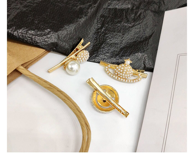 Fashion Smiley Gold Alloy Pearl Hairpin,Hairpins