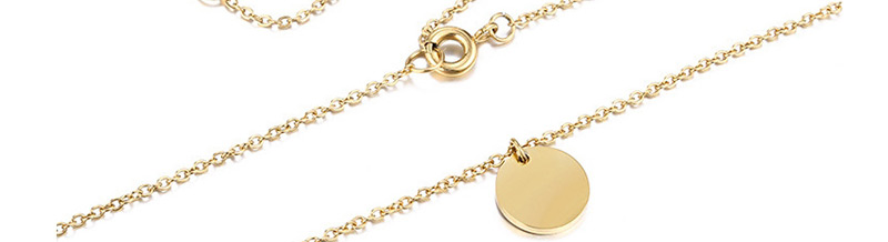 Fashion Gold Round Glossy Stainless Steel Necklace,Necklaces