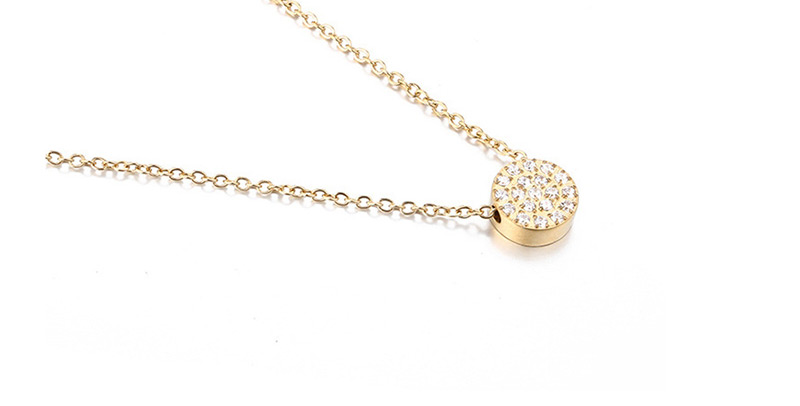 Fashion Rose Gold Stainless Steel Plated 14k Gold Round Necklace,Necklaces