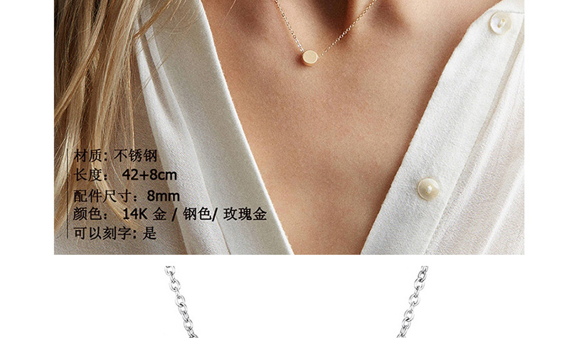 Fashion Steel Color Round Stainless Steel Necklace,Necklaces