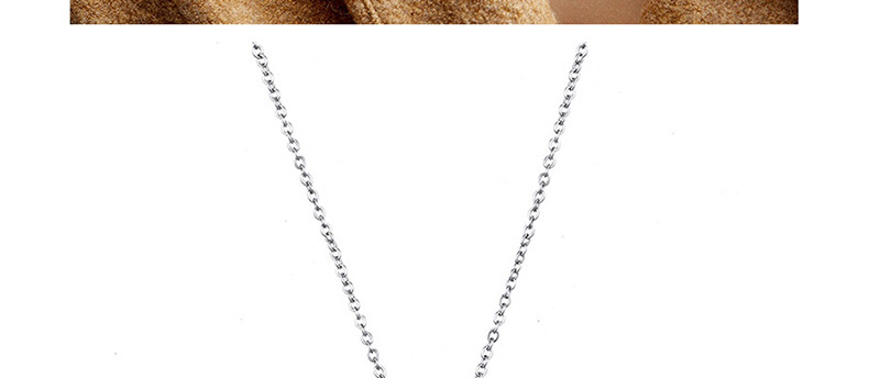Fashion Rose Gold Geometric Hammered Stainless Steel Necklace,Necklaces