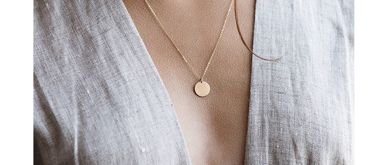 Fashion Rose Gold Round Stainless Steel Necklace,Necklaces