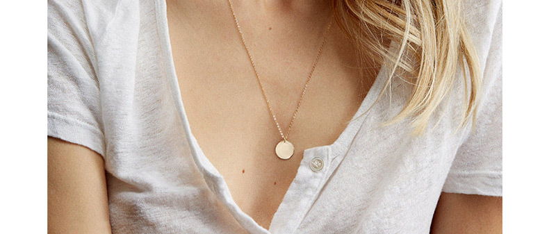 Fashion Gold Round Stainless Steel Necklace,Necklaces
