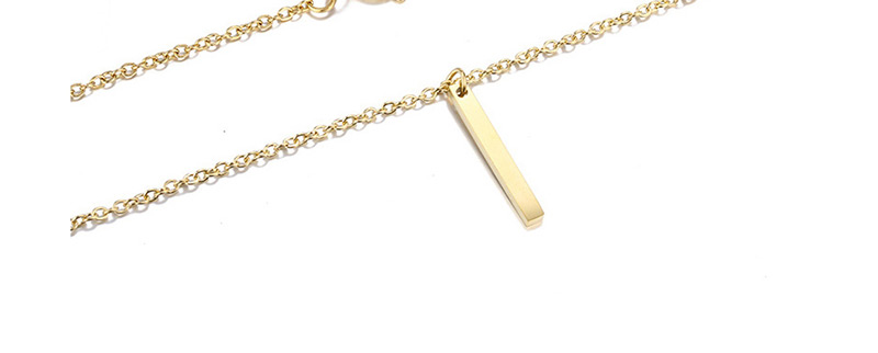 Fashion Rose Gold Geometric Rectangular Stainless Steel Gold-plated Necklace,Necklaces