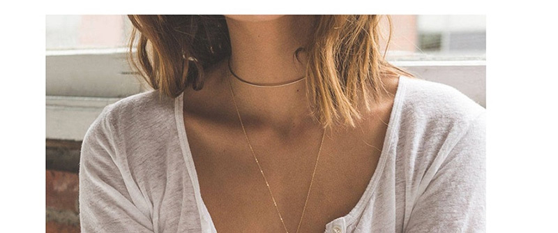 Fashion Gold Stainless Steel Round Necklace,Necklaces