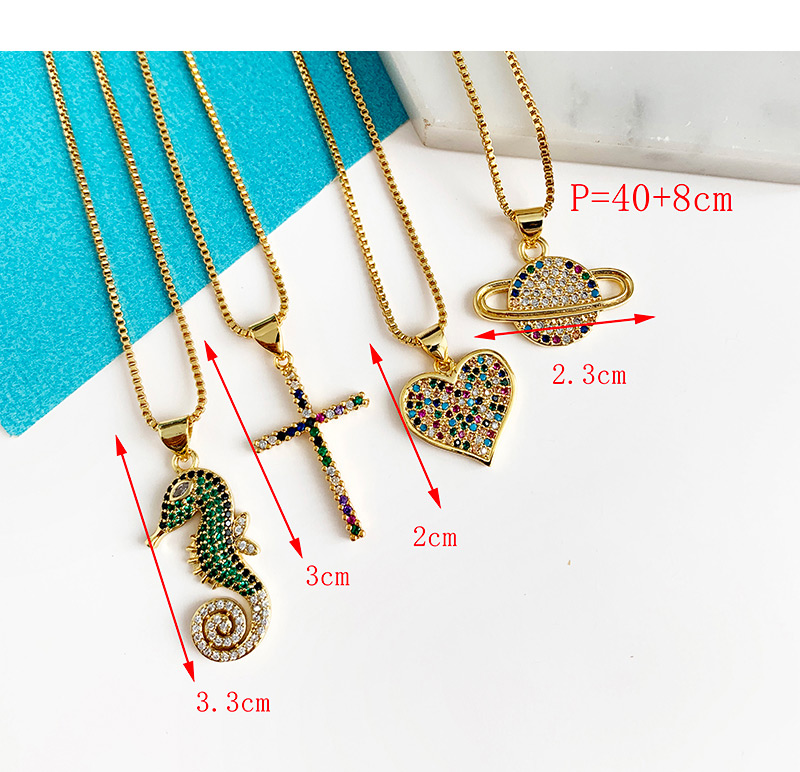 Fashion Gold Copper Inlaid Zircon Planet Necklace,Necklaces