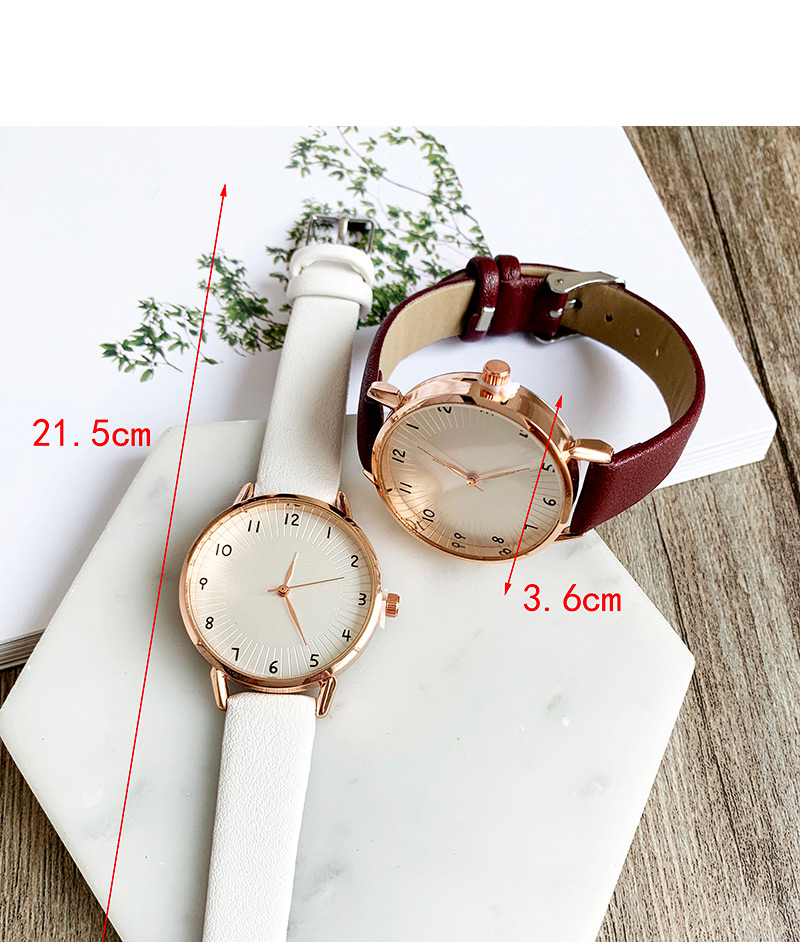  Wine Red Alloy Pu Watch,Ladies Watches