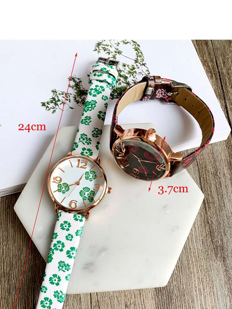  Leather Powder Alloy Pu Printed Watch,Ladies Watches