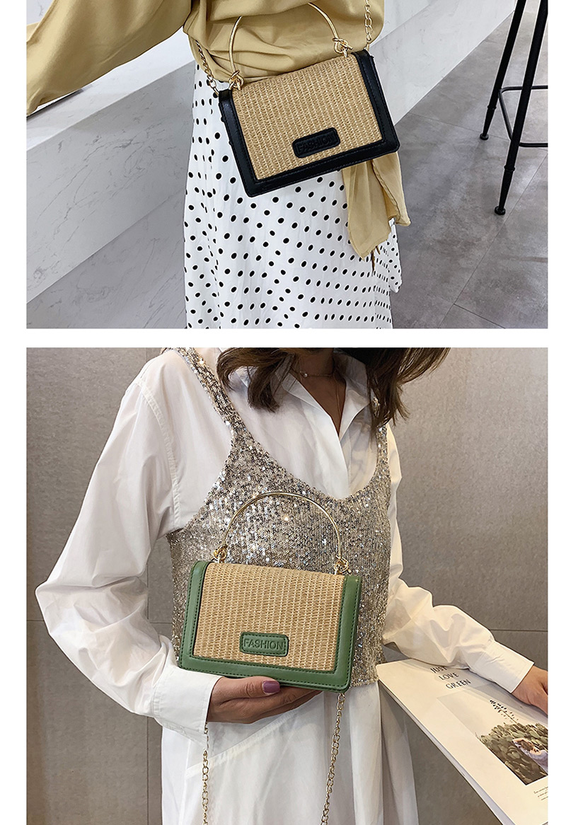  Green Splicing Contrast Color Hand Shoulder Bag,Messenger bags