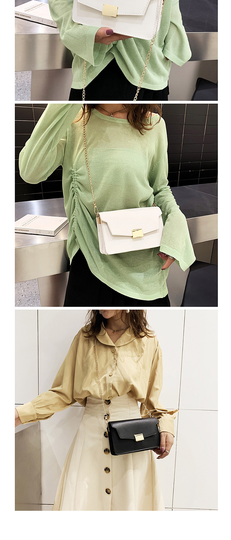  Green Chain Shoulder Bag,Messenger bags