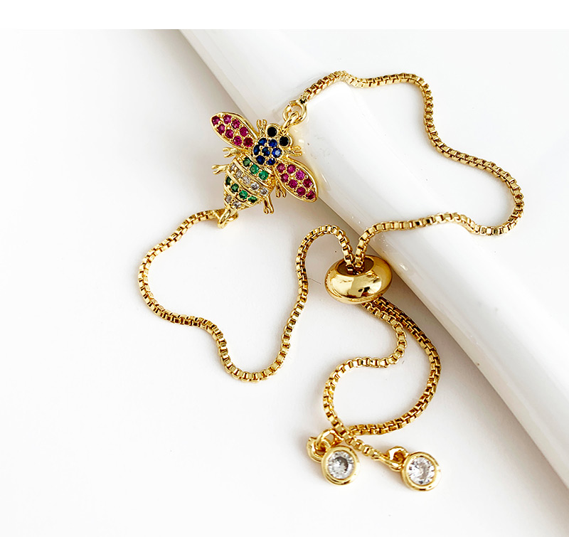 Fashion Gold Copper Inlaid Zircon Bee Bracelet,Bracelets