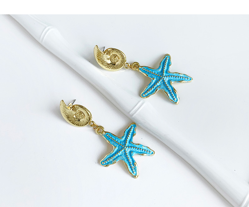  Green Alloy Conch Starfish Stud Earrings,Drop Earrings