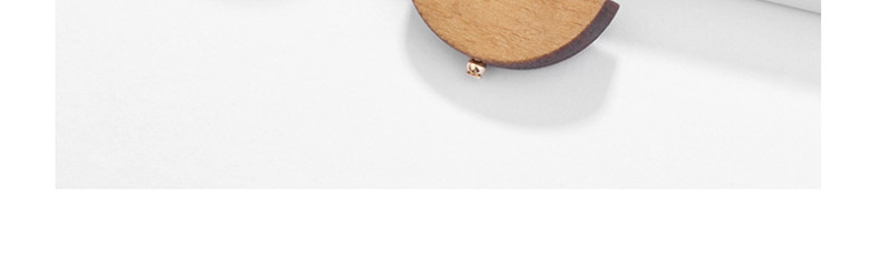 Fashion Gold Natural Semicircular Wood Geometric Earrings,Drop Earrings