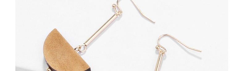 Fashion Gold Natural Semicircular Wood Geometric Earrings,Drop Earrings
