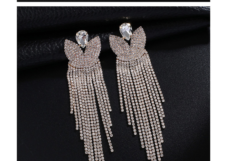 Fashion Gold + Diamond Full Tassel Earrings,Drop Earrings