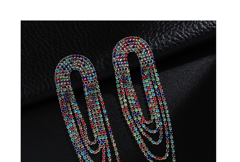 Fashion Gold + White Diamond Multi-layer Tassel Full Diamond Earrings,Drop Earrings