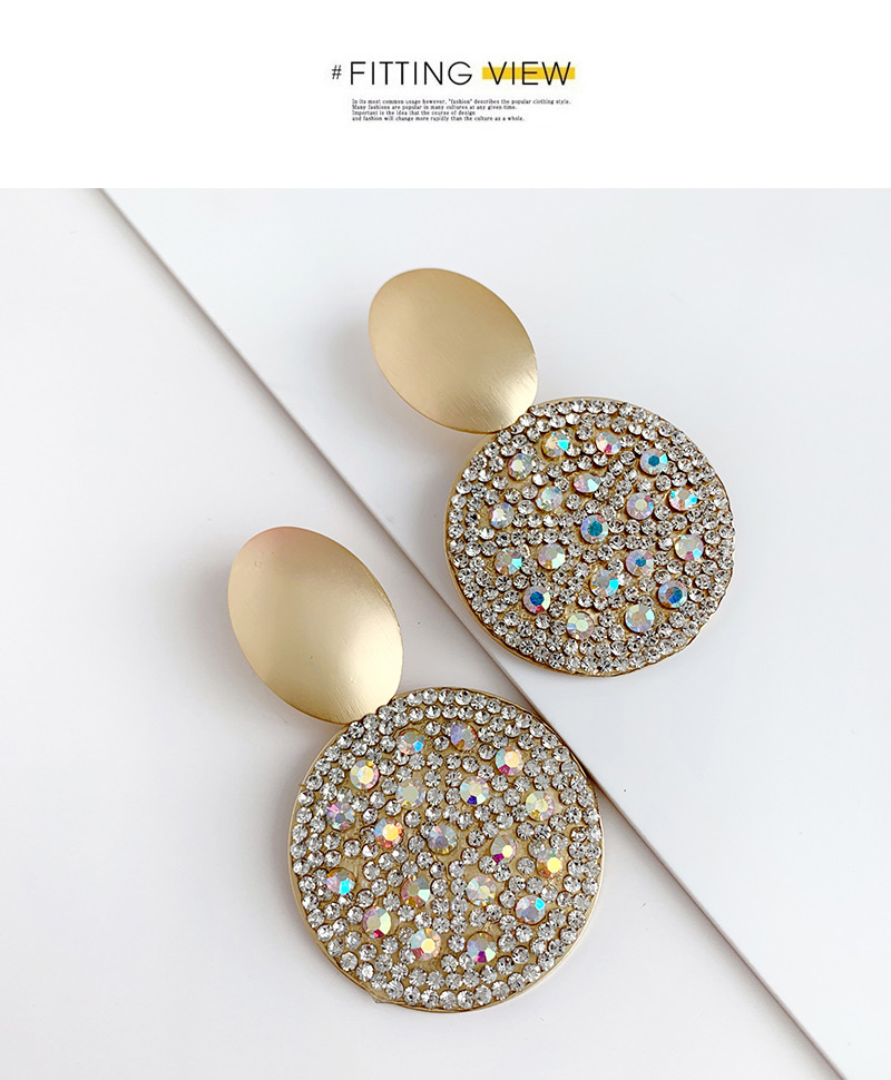 Fashion Round Diamond Smooth Alloy Pearl Studded Geometric Earrings,Drop Earrings