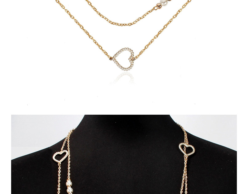 Fashion Gold Diamond Necklace,Multi Strand Necklaces