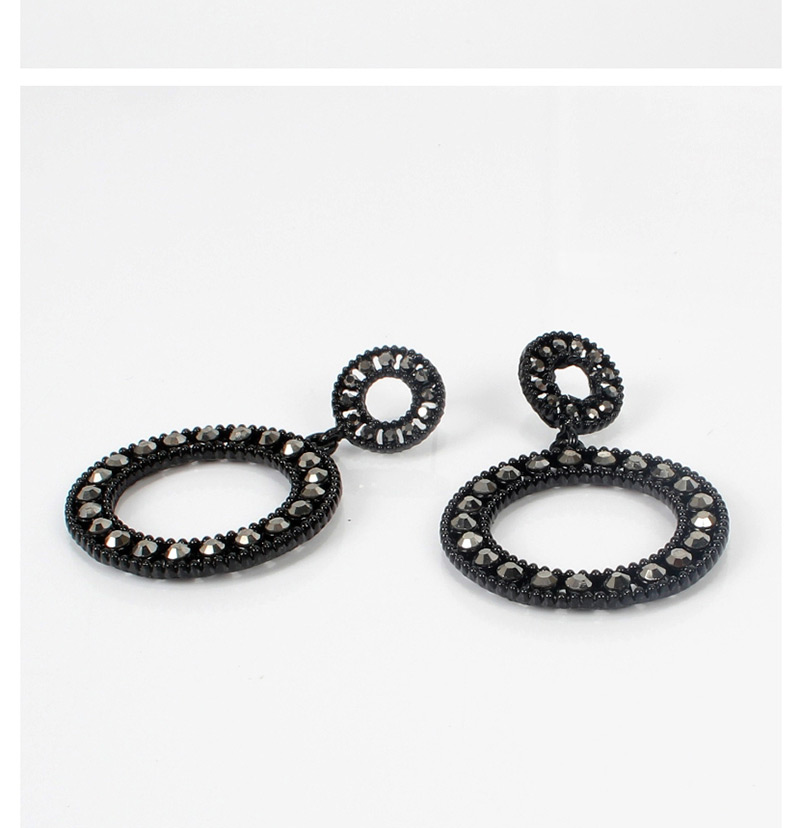 Fashion Silver Geometric Diamond Circle Geometric Earrings,Drop Earrings