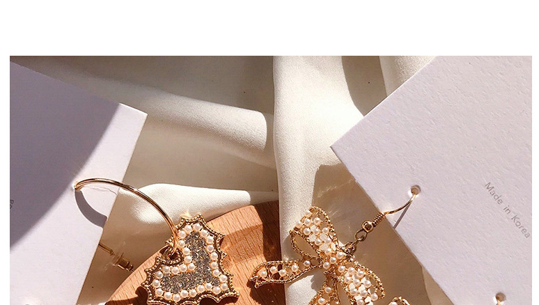 Fashion Golden Bow Pearl Ear-rings,Drop Earrings