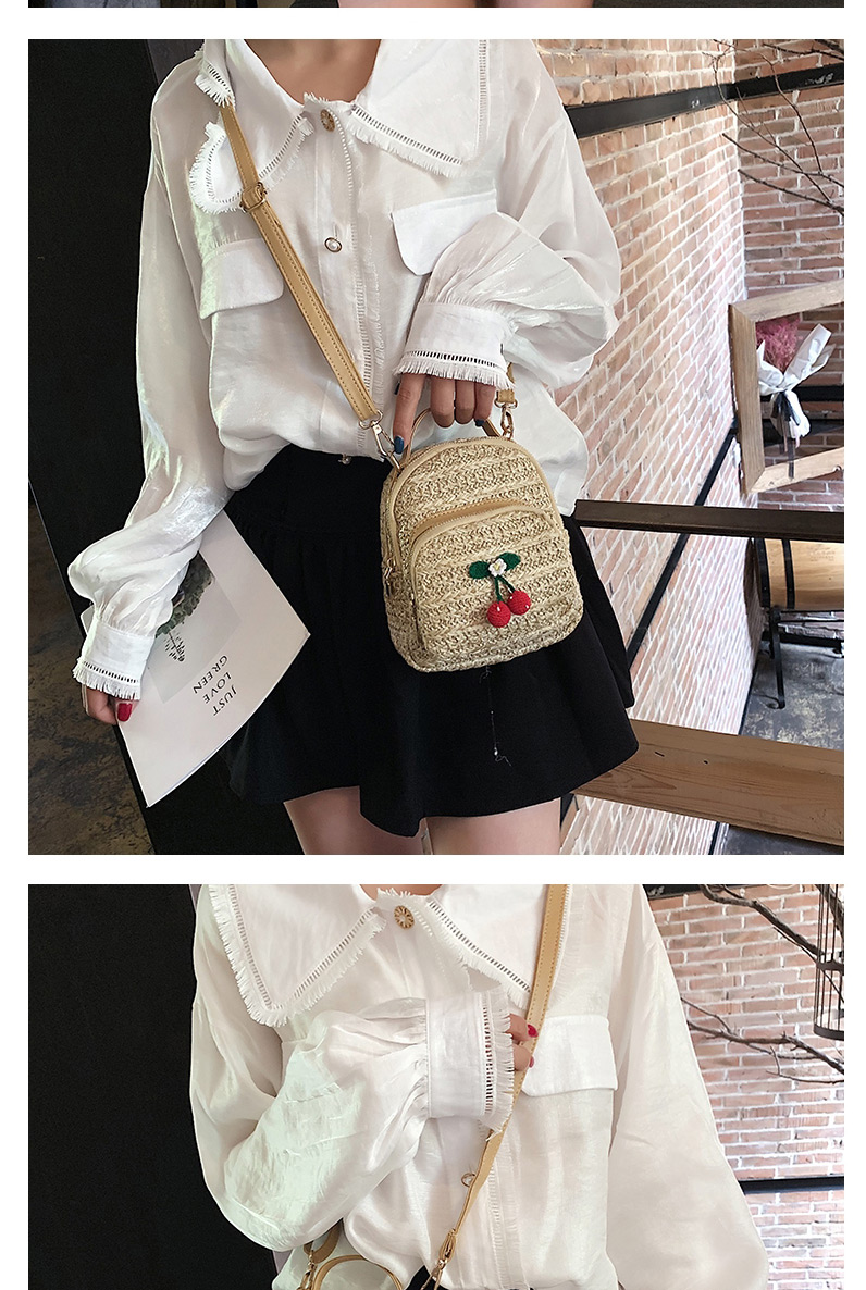  Flower Khaki Straw Pu Slung Shoulder Bag,Shoulder bags