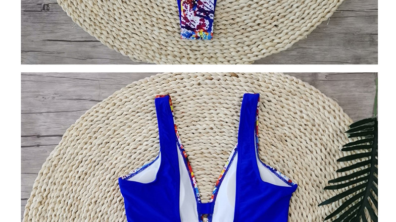  Flowery Floral One-piece Swimsuit,One Pieces
