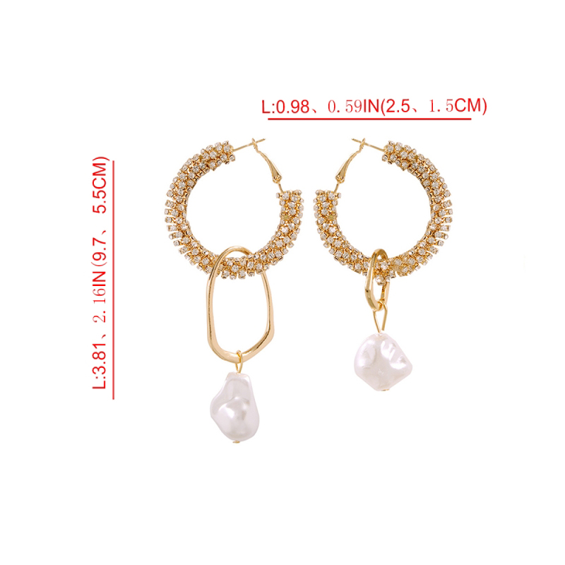 Fashion Gold Alloy Diamond Pearl Stud Earrings,Drop Earrings
