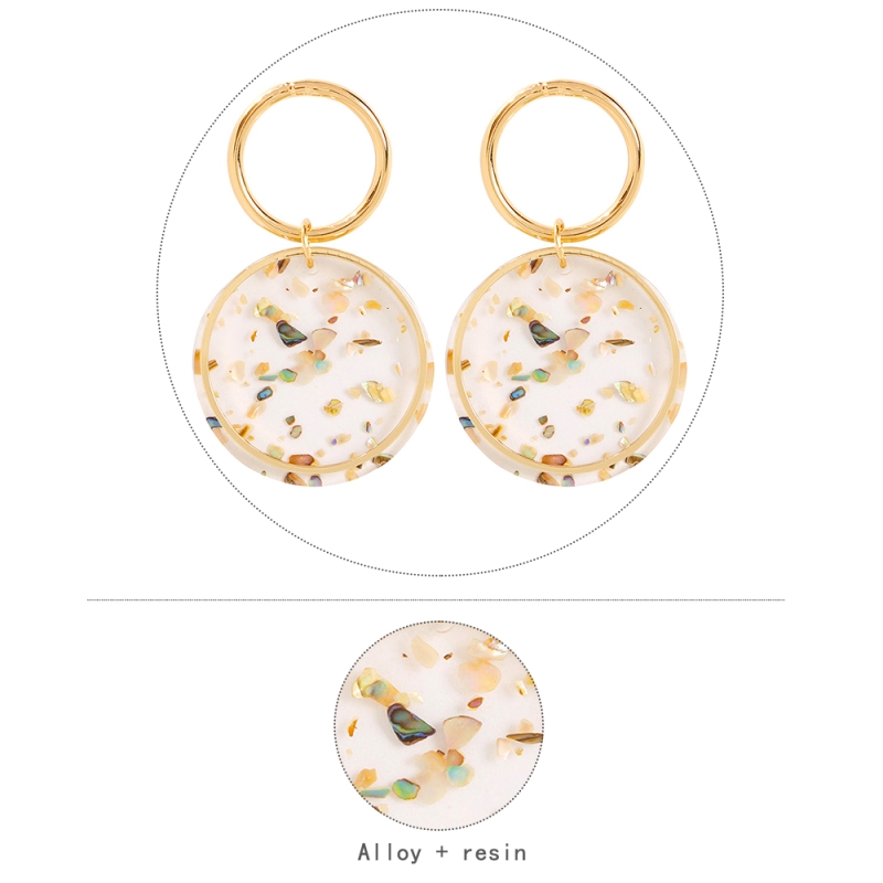 Fashion Golden Triangle Alloy Resin Geometric Earrings,Drop Earrings