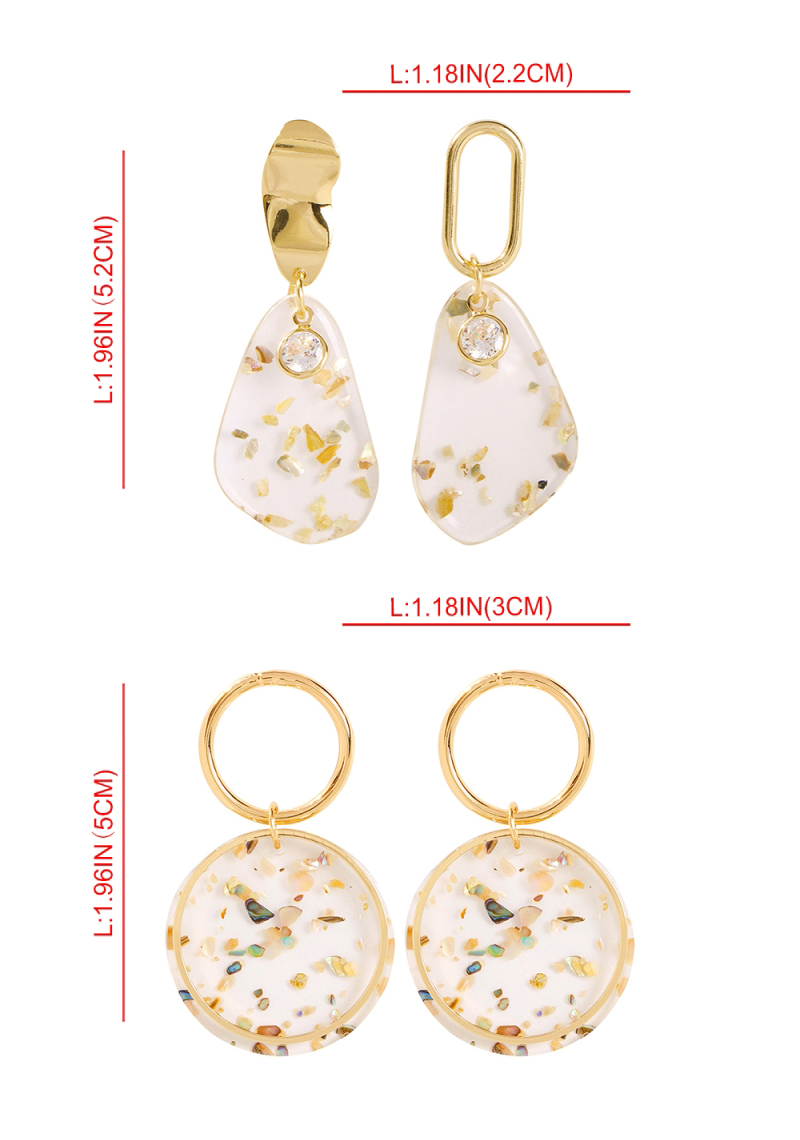 Fashion Golden Triangle Alloy Resin Geometric Earrings,Drop Earrings