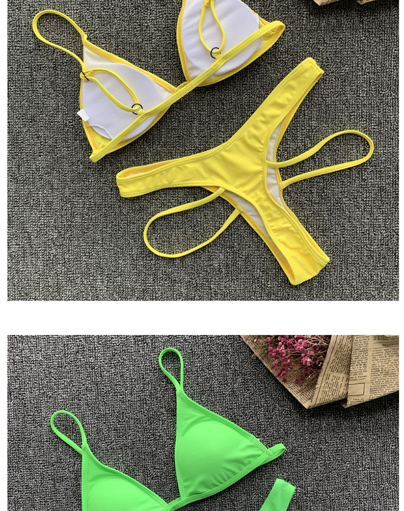 Fashion Green Solid Color Split Swimsuit,Bikini Sets