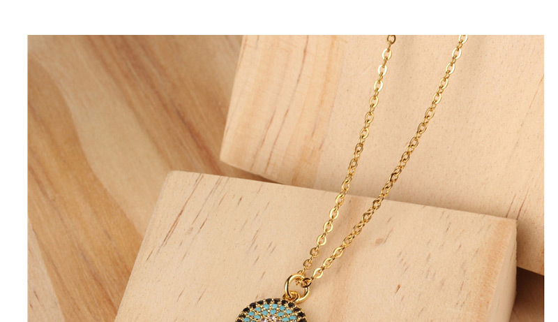Fashion Gold Eye Round Diamond Necklace,Necklaces