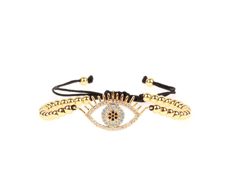 Fashion Gold Copper Beads Diamond Long Eyelash Eye Bracelet,Bracelets