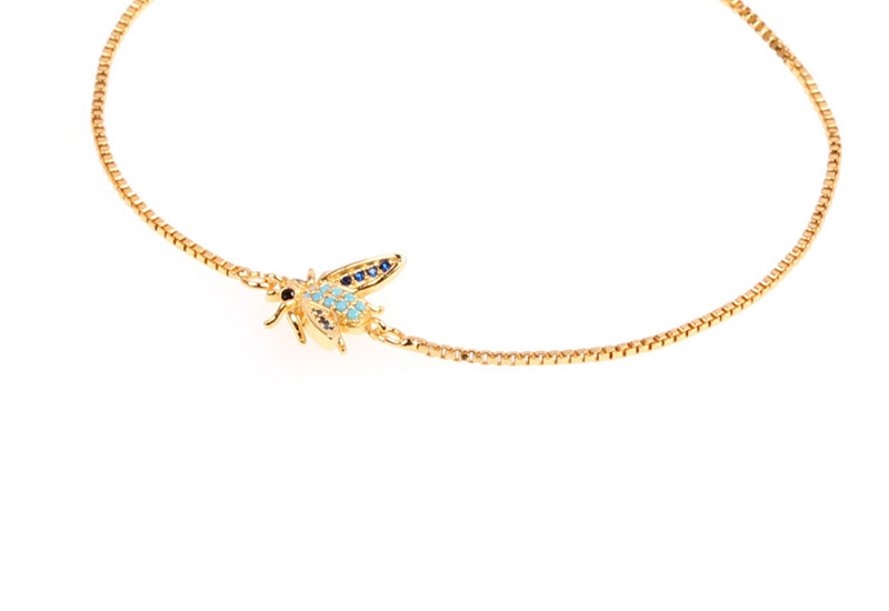 Fashion Little Bee Golden Little Bee Micro-inlaid Zircon Bracelet,Bracelets