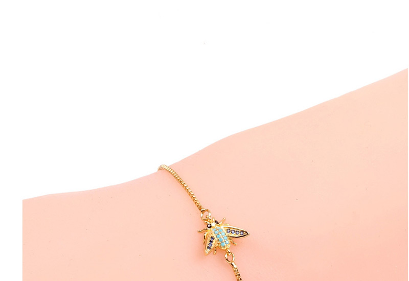 Fashion Little Bee Golden Little Bee Micro-inlaid Zircon Bracelet,Bracelets