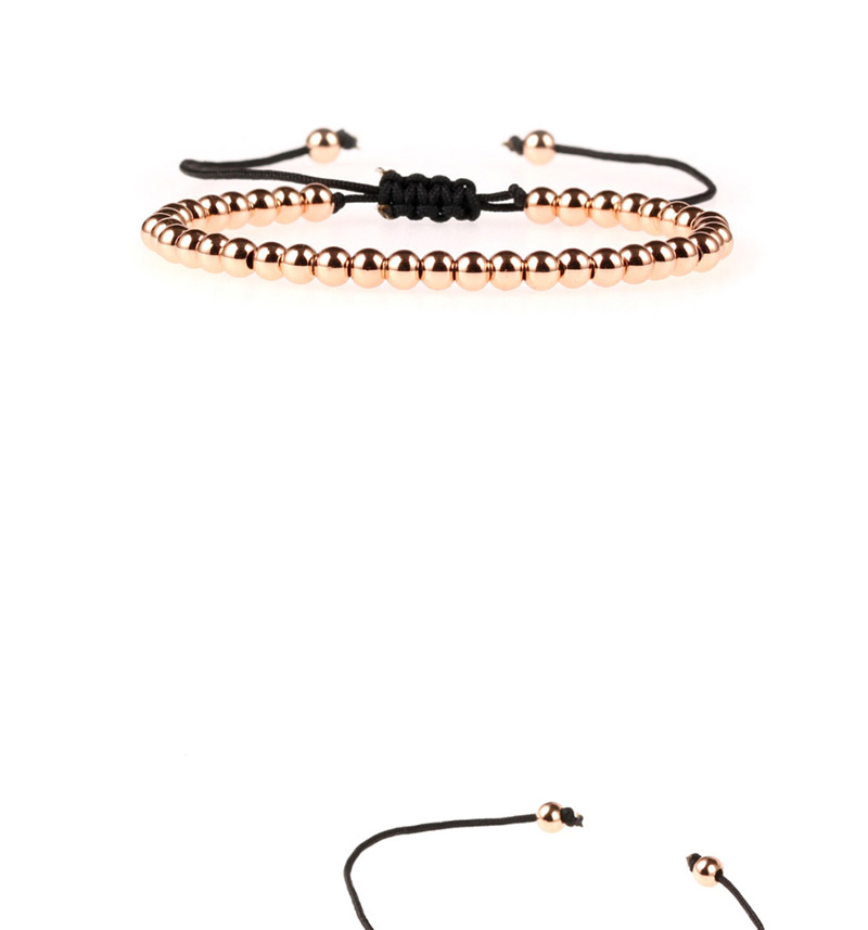 Fashion Gold Solid Copper Beads Adjustable Braided Bracelet,Bracelets