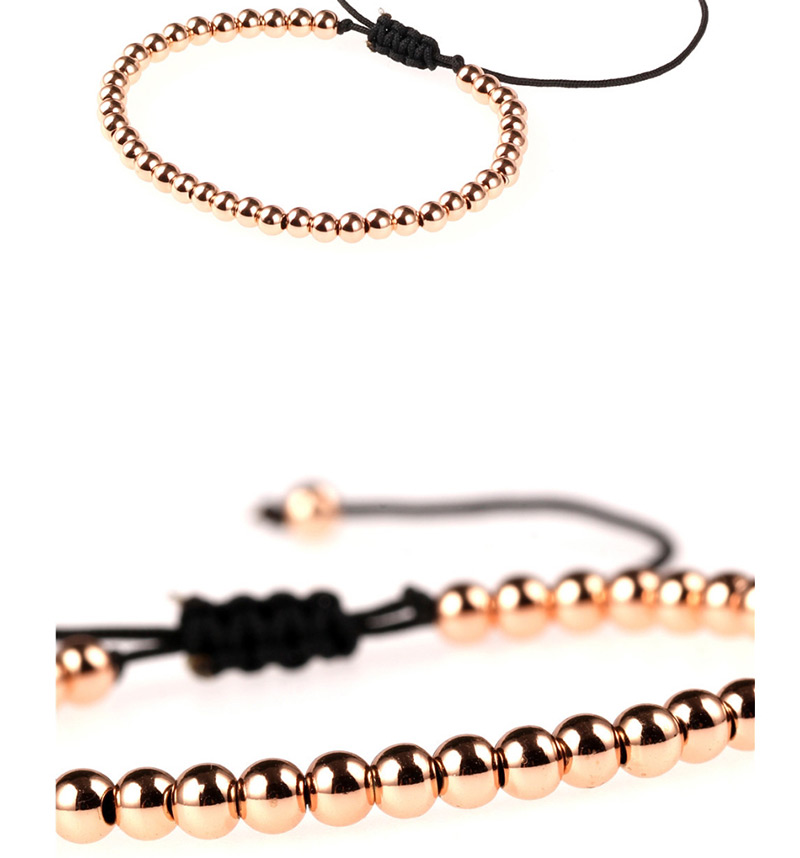 Fashion Gold Solid Copper Beads Adjustable Braided Bracelet,Bracelets