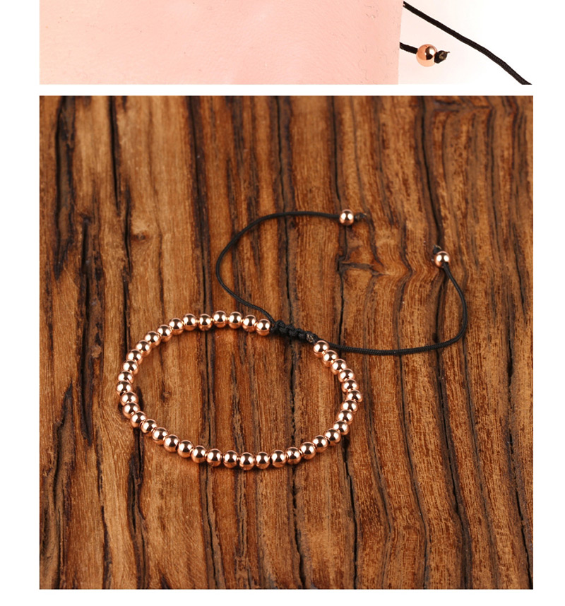 Fashion Silver Solid Copper Beads Adjustable Braided Bracelet,Bracelets
