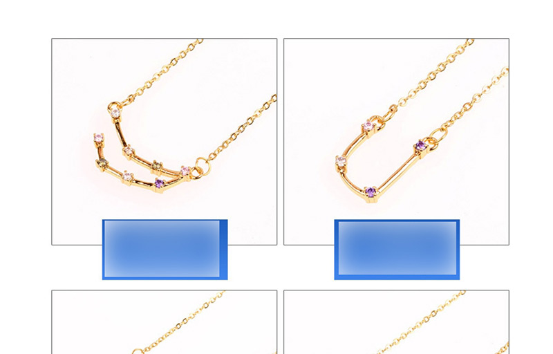 Fashion Libra Gold Twelve Constellation Inlaid Zircon Necklace,Bracelets
