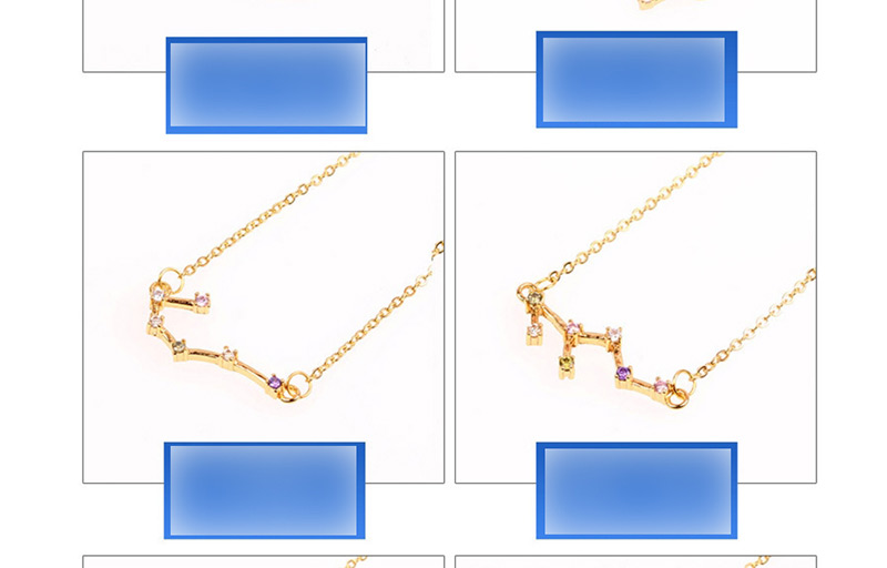 Fashion Gemini Gold Twelve Constellation Inlaid Zircon Necklace,Bracelets