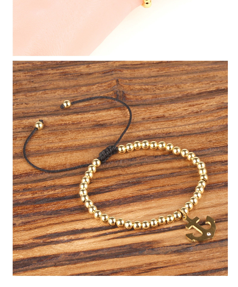 Fashion Anchor Gold Zircon Life Tree Metal Bead Bracelet,Bracelets