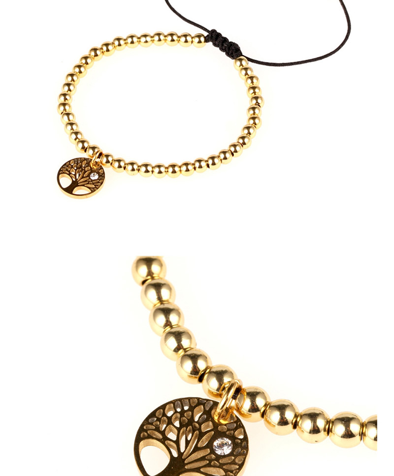 Fashion Digital Gold Zircon Life Tree Metal Bead Bracelet,Bracelets