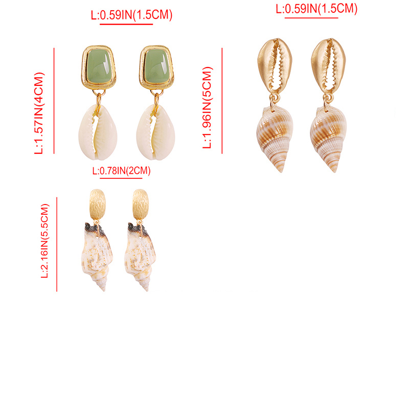 Fashion Orange Seashell Alloy Shell Conch Earrings,Drop Earrings