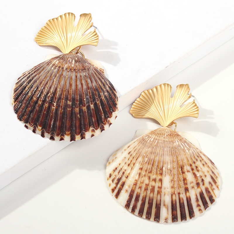 Fashion Golden Big Shell Alloy Shell Circle Earrings,Drop Earrings